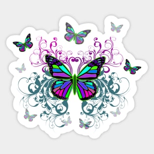 Bright Colorful Butterflies Sticker